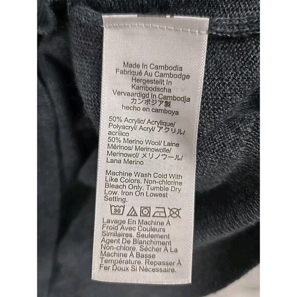 J Crew Merino Wool Blend Crewneck Sweater Gray Men's Size M - Picture 5 of 7